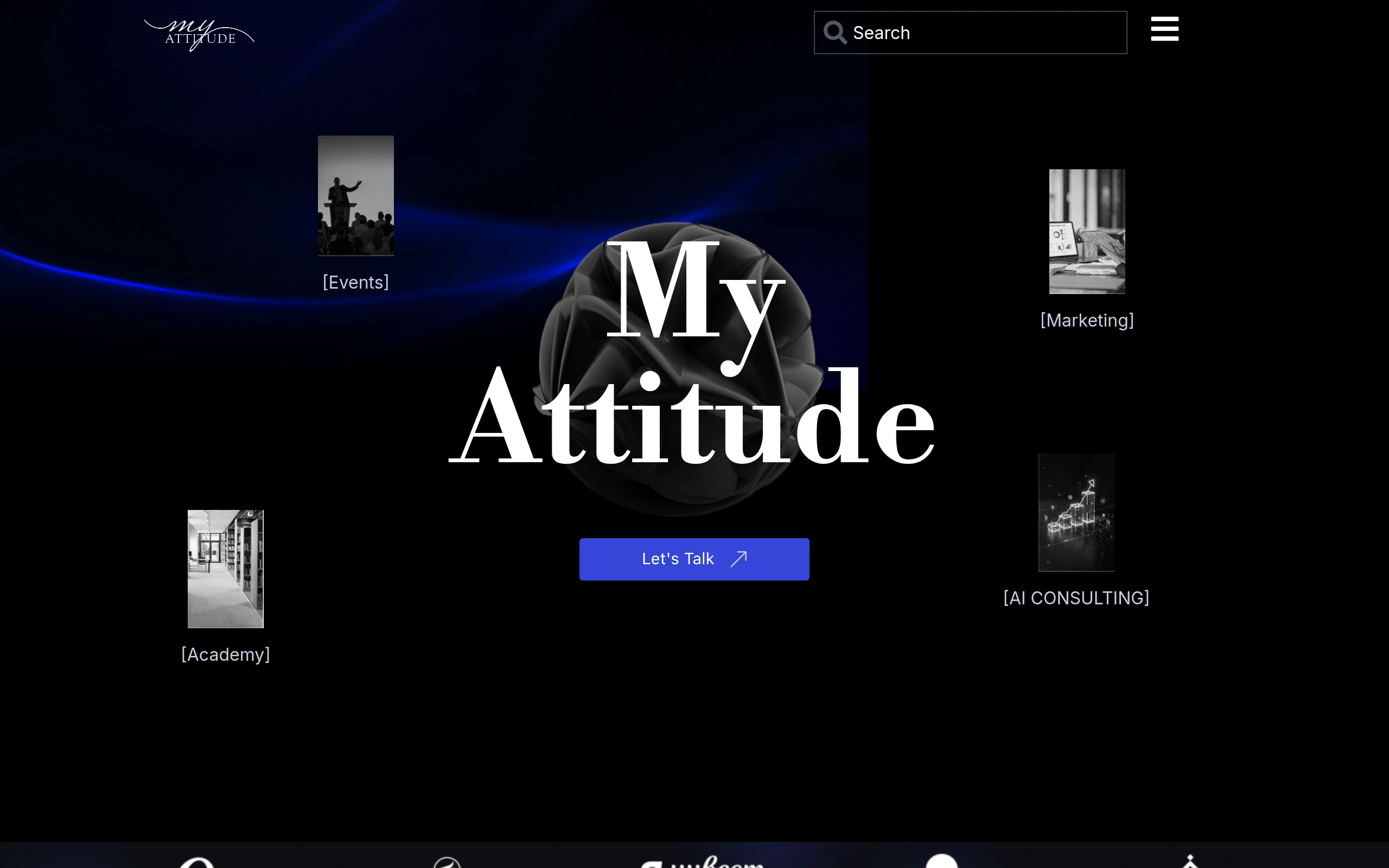 My Attitude marketing agency website homepage — 360 platform covering marketing, events, AI consulting, and academy in Dubai